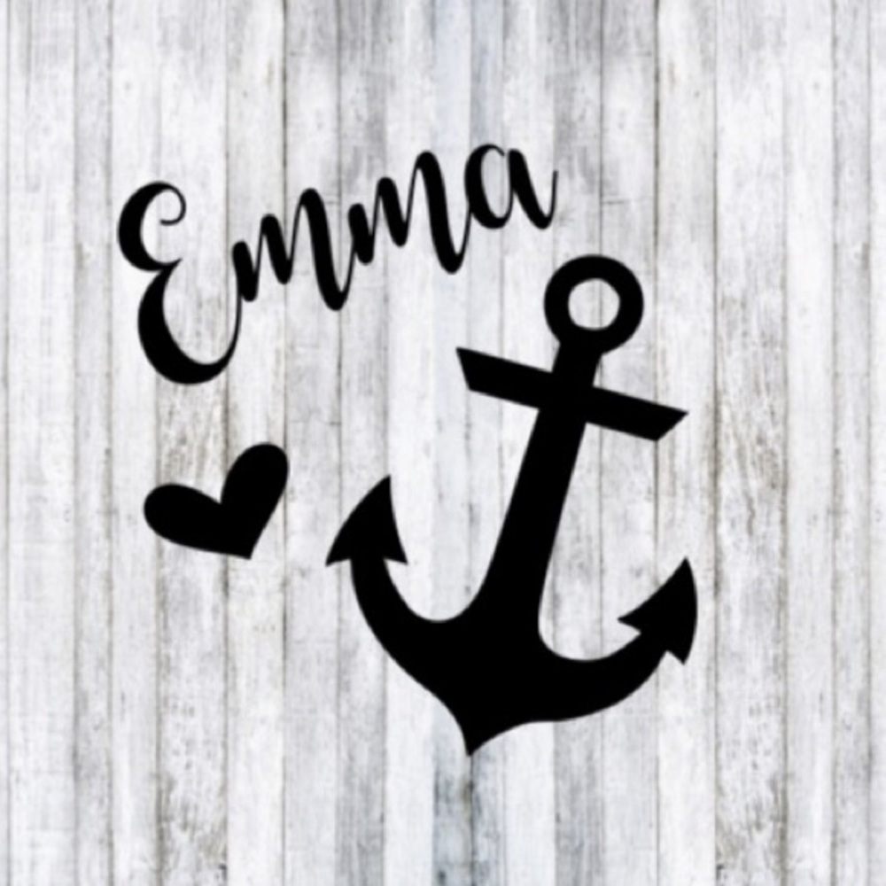 Custom Nautical First Name Sticker Decal 4 Yeti - Picture 2 of 3